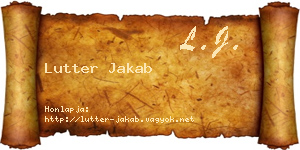 Lutter Jakab névjegykártya